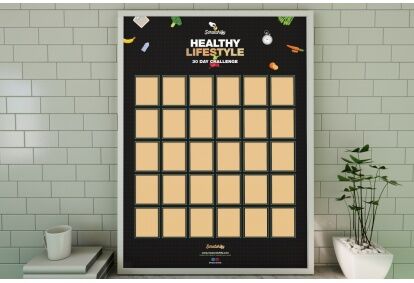 Подарочная карта на покупку скрэтч-постера «Здоровый образ жизни – вызов на 30 дней»