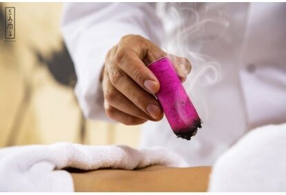 Меридиональный массаж сигарами из полыни в Риге