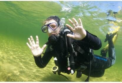Pažintinis nėrimas su povandenine fotosesija Platelių ežere