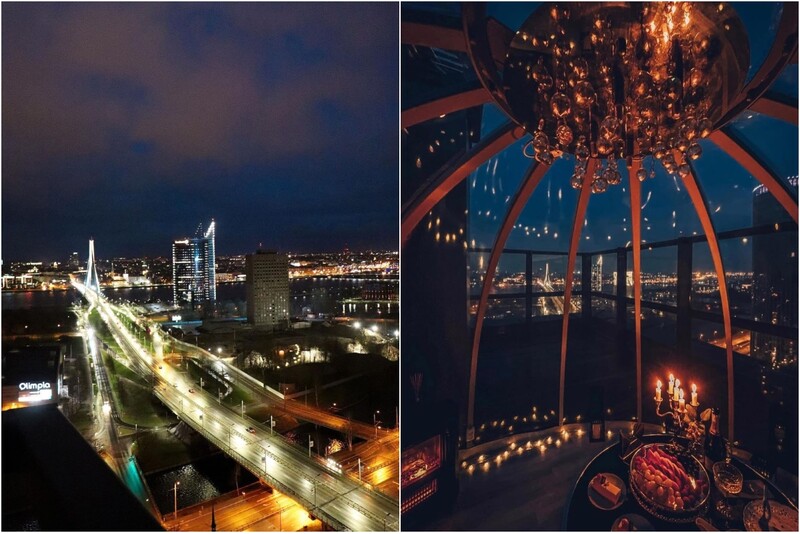Обед или ужин при свечах в Skyhouse Igloo на 23-м этаже для 4 человек