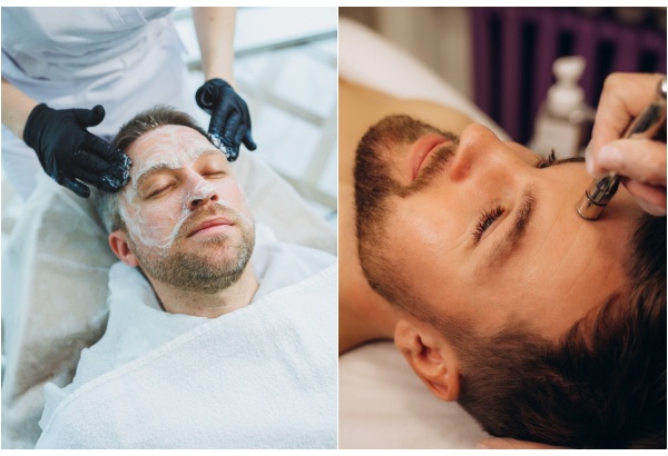 Ekspress sejas kopšanas procedūra vīrietim– dimanta slīpēšana + masāža + maska