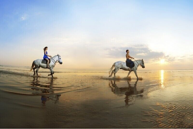Романтическая верховая езда на побережье