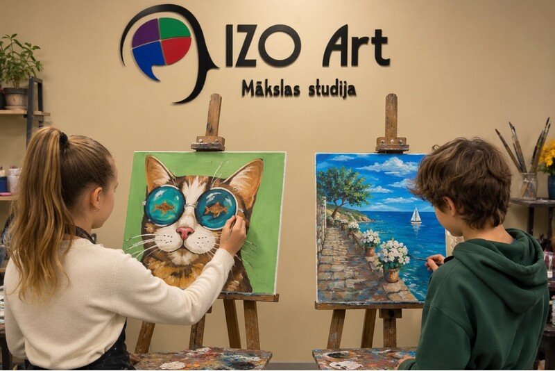 Занятие по живописи и рисованию в группе для детей 7-12 лет