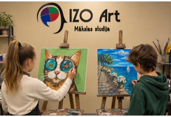 Занятие по живописи и рисованию в группе для детей 7-12 лет