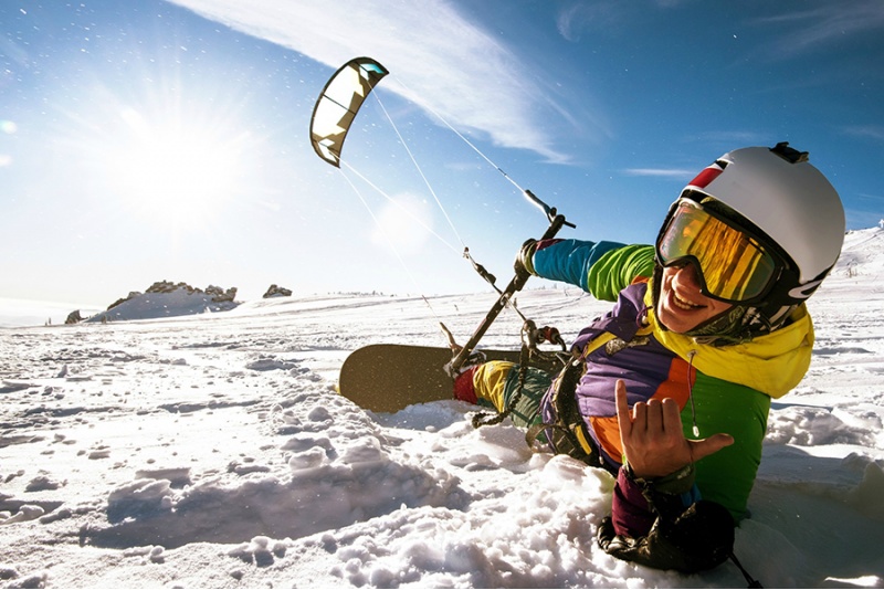 Зимний кайтсерфинг, или "Snowkite", в Вирумаа