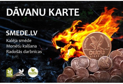 SMEDE.LV dāvanu karte monētu kalšanai, kalēja smēdei, radošajai darbnīcai