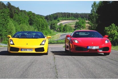 Izmēģini Ferrari F430 VS Lamborghini Gallardo Nemuno Žiedas Kauņā